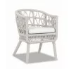 Dana Rope Dining Chair in Linen Canvas w/ Self Welt - Front Side Angle - Dana Rope Dining Chair in Linen Canvas w/ Self Welt - Front Side Angle