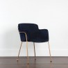 Sunpan Odesa Dining Armchair Abbington Navy - Front Side Angle