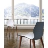  Evalyn Chair With All White Seat In Walnut Legs - Lifestyle