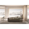 J&M Furniture Evergreen Light Taupe Queen Upholstered Platform Bed 001