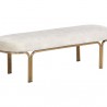 Sunpan Gwen Bench Nono Cream - Front Side Angle