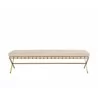 Sunpan Kenji Bench Large Gold in Bravo Cream - Front Angle - Sunpan Kenji Bench Large Gold in Bravo Cream - Front Angle