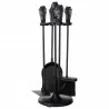 Mr. Bar-B-Q UniFlame® 5 Piece Black Finish Stove Set with Spring Handles - Mr. Bar-B-Q UniFlame® 5 Piece Black Finish Stove Set with Spring Handles