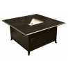 AZ Patio Heaters Outdoor Square Aluminum Fire Pit in Hammered Bronze - Front Side Top Angle
