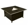 AZ Patio Heaters Outdoor Square Aluminum Fire Pit in Hammered Bronze - Front Side Top Angle - AZ Patio Heaters Outdoor Square Aluminum Fire Pit in Hammered Bronze - Front Side Top Angle