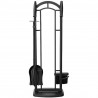 Mr. Bar-B-Q UniFlame® 5 Piece Black Wrought Iron Fireset