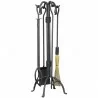 Mr. Bar-B-Q UniFlame® F-1155 5 Piece Olde World Iron Fireset with Crook Handles - Mr. Bar-B-Q UniFlame® F-1155 5 Piece Olde World Iron Fireset with Crook Handles
