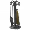 Mr. Bar-B-Q UniFlame® 5 Piece Olde World Iron Mini Fireset with Crook Handles - Mr. Bar-B-Q UniFlame® 5 Piece Olde World Iron Mini Fireset with Crook Handles