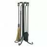 Mr. Bar-B-Q UniFlame® F-1181 5 Piece Olde World Iron Fireset with Crook Handles - Mr. Bar-B-Q UniFlame® F-1181 5 Piece Olde World Iron Fireset with Crook Handles