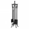 Mr. Bar-B-Q UniFlame® 5 Piece Olde World Iron Fireset with Horseshoe Handles - Mr. Bar-B-Q UniFlame® 5 Piece Olde World Iron Fireset with Horseshoe Handles