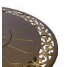 AZ Patio Heaters Outdoor Round Propane Aluminum Fire Pit with Scroll Design - Side Closeup Angle