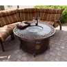 AZ Patio Heaters Outdoor Round Propane Aluminum Fire Pit with Scroll Design - Lifestyle
