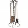 Mr. Bar-B-Q UniFlame® 5 Piece Antique Copper Finish Fireset with Ring/Twist Handles - Mr. Bar-B-Q UniFlame® 5 Piece Antique Copper Finish Fireset with Ring/Twist Handles
