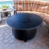 AZ Patio Heaters Outdoor Round Aluminum Propane Fire Pit in Black - Lifestyle