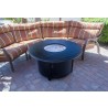 AZ Patio Heaters Outdoor Round Aluminum Propane Fire Pit in Black - Lifestyle