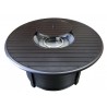 AZ Patio Heaters Outdoor Round Aluminum Propane Fire Pit in Black - Front Top Angle
