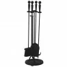 Mr. Bar-B-Q UniFlame® F-1583B 5 Piece Black Finish Fireset with Ball Handles - Mr. Bar-B-Q UniFlame® F-1583B 5 Piece Black Finish Fireset with Ball Handles