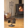 Mr. Bar-B-Q UniFlame® 5 Piece Bronze Finish Fireset with Ball Handles and Pedestal Base