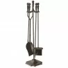Mr. Bar-B-Q UniFlame® 5 Piece Bronze Finish Fireset with Ball Handles and Pedestal Base - Mr. Bar-B-Q UniFlame® 5 Piece Bronze Finish Fireset with Ball Handles and Pedestal Base