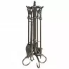 Mr. Bar-B-Q UniFlame® 5 Piece Venetian Bronze Finish Fireset with Heavy Crook Handles - Mr. Bar-B-Q UniFlame® 5 Piece Venetian Bronze Finish Fireset with Heavy Crook Handles