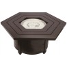 AZ Patio Heaters Hammered Bronze Hexagon Fire Pit - Front Top Opened Angle