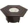 AZ Patio Heaters Hammered Bronze Hexagon Fire Pit - Front Top Opened Angle - AZ Patio Heaters Hammered Bronze Hexagon Fire Pit - Front Top Opened Angle