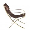 Sunpan Willis Lounge Chair - Brown Leather - Side Angle