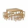 Anderson Teak Windsor 59" Square Bar Table and New Montego Bar Chair 4 - Anderson Teak Windsor 59" Square Bar Table and New Montego Bar Chair 4
