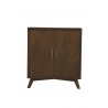 Alpine Furniture Flynn Small Bar Cabinet, Walnut - Front Angle