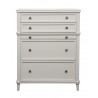 Alpine Furniture Potter 4 Drawer Multifunction Chest w/ Pull Out Tray, White - Front Angle