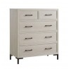 Alpine Furniture Bradley Chest in Antique White - Front Side Angle