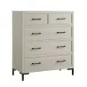 Alpine Furniture Bradley Chest in Antique White - Front Side Angle - Alpine Furniture Bradley Chest in Antique White - Front Side Angle