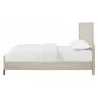 Alpine Furniture Bradley Queen / California / Standard King Panel Bed in Antique White - Side Angle - Alpine Furniture Bradley Queen / California / Standard King Panel Bed in Antique White - Side Angle