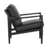Sunpan Gilmore Lounge Chair Black - Black Leather - Side Angle
