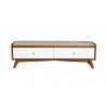 Alpine Furniture Flynn Bench, Acorn/White - Front Angle