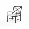 La Jolla Dining Chair in Canvas Skyline w/ Self Welt - Front Side Angle - La Jolla Dining Chair in Canvas Skyline w/ Self Welt - Front Side Angle