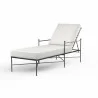 Provence Chaise Lounge in Canvas Flax w/ Self Welt - Front Side Angle - Provence Chaise Lounge in Canvas Flax w/ Self Welt - Front Side Angle