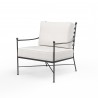 Provence Club Chair in Canvas Flax w/ Self Welt - Front Side Angle
