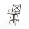 La Jolla Swivel Barstool in Canvas Flax w/ Self Welt - Front Side Angle - La Jolla Swivel Barstool in Canvas Flax w/ Self Welt - Front Side Angle