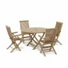Anderson Teak Bahama 47" Round Folding Table and Classic Folding Armchair-2 - Anderson Teak Bahama 47" Round Folding Table and Classic Folding Armchair-2