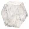 Essentials For Living Facet Accent Table in Ivory Marble Concrete - Angled