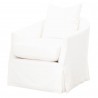 Essentials For Living Faye Slipcover Swivel Club Chair in Cream Crepe - Angled