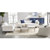 Essentials For Living Faye Slipcover Swivel Club Chair in Cream Crepe - Lifestyle