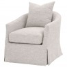 Essentials For Living Faye Slipcover Swivel Club Chair in Mineral Birch - Angled