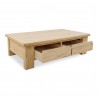 Moe’s Home Collection Graham Storage Coffee Table in Rustic Oak - Angled with Opened Drawer
