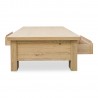 Moe’s Home Collection Graham Storage Coffee Table in Rustic Oak - Side with Opened Drawer