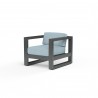 Redondo Club Chair in Canvas Skyline, No Welt - Front Side Angle