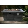 Crawford and Burke Alcedo Weathered Brown Wood Rectangular Gas Fire Pit, Lifestyle - Crawford and Burke Alcedo Weathered Brown Wood Rectangular Gas Fire Pit, Lifestyle