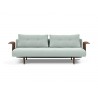 Recast Sofa With Walnut Arms and Soft Pacific Pearl - Front - Recast Sofa With Walnut Arms and Soft Pacific Pearl - Front