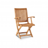 Felice Teak Outdoor Dining Folding Armchair - Angled